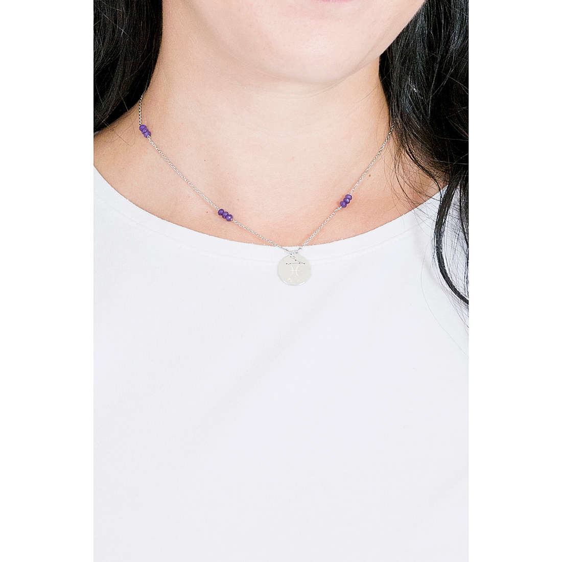 GioiaPura necklaces Zodiaco woman LPN 39543/PESCI wearing