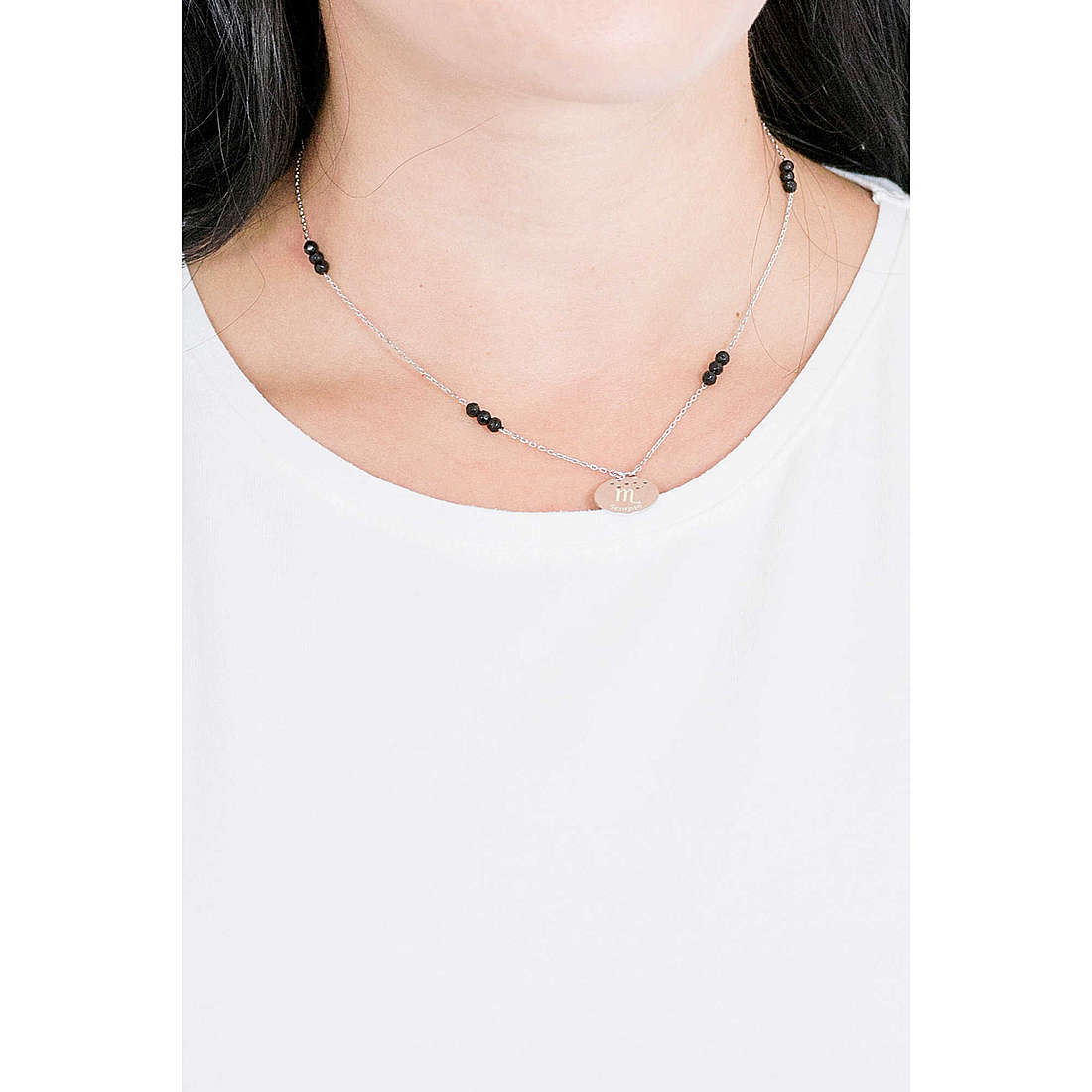 GioiaPura necklaces Zodiaco woman LPN 39543/SCORPIONE wearing