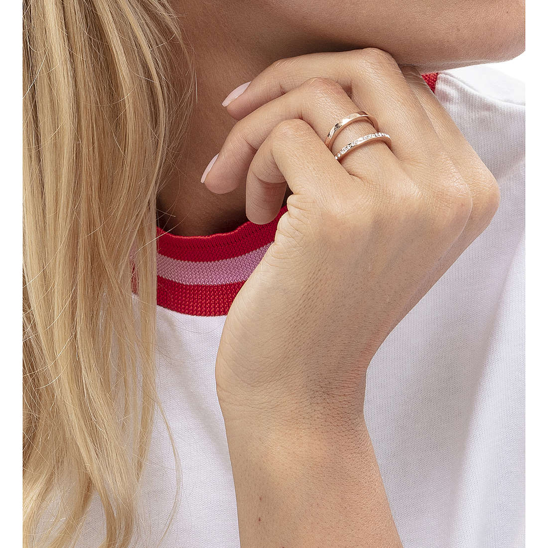 Calvin Klein rings Outline woman KJ6VPR140107 wearing