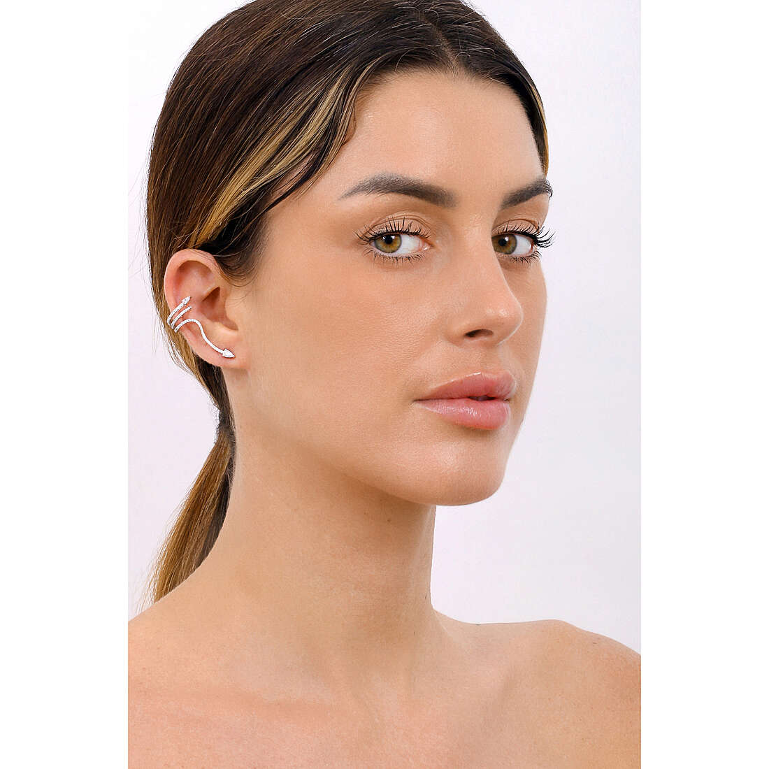GioiaPura earrings woman INS029OR044RHWH wearing