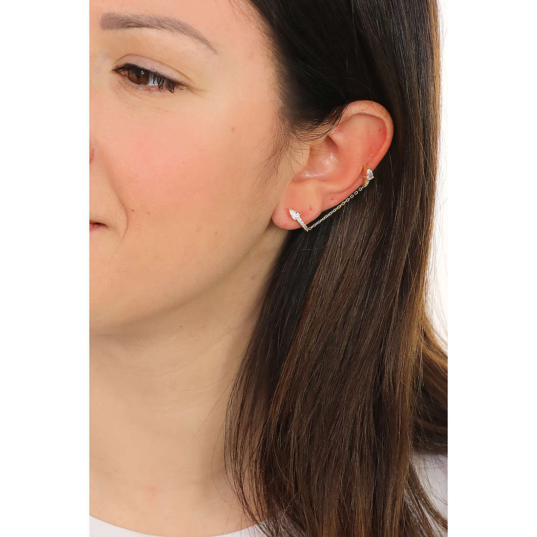 GioiaPura earrings woman INS029OR045PLWH wearing