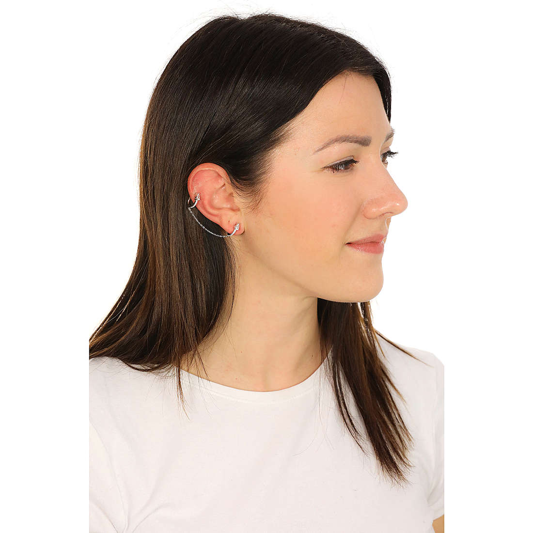 GioiaPura earrings woman INS029OR045RHWH wearing