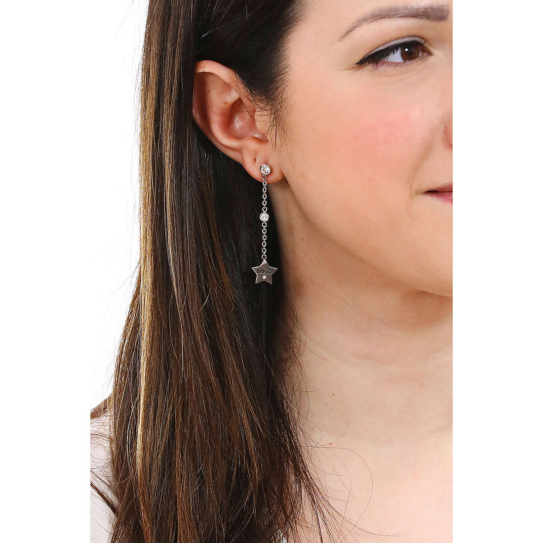 Liujo earrings Brilliant woman LJ1660 wearing