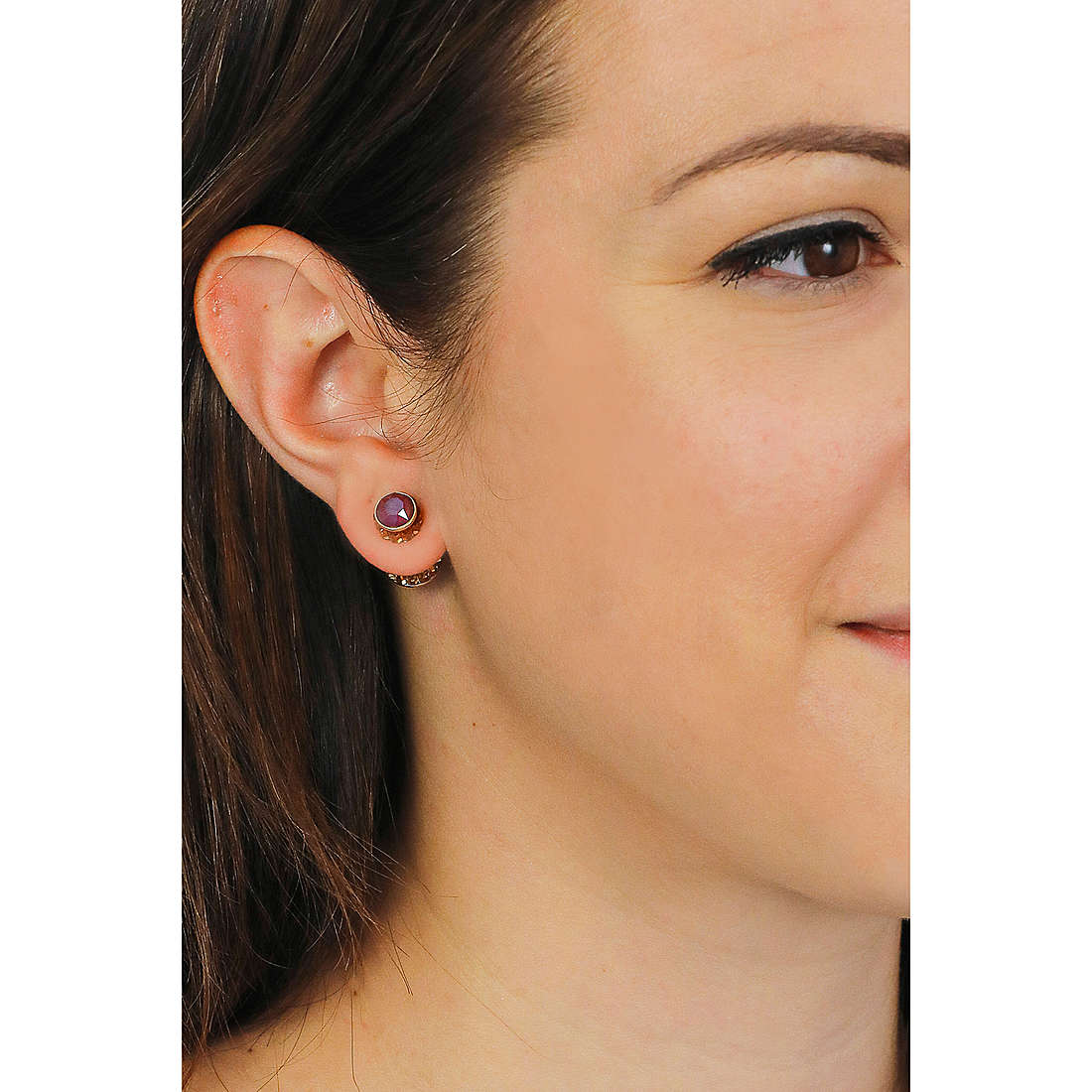 Swarovski earrings Orbita woman 5600524 wearing