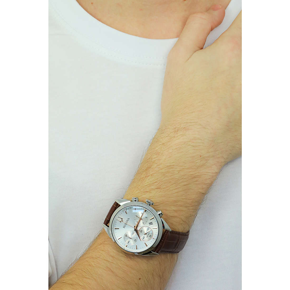 Bulova chronographs High Precision man 96B370 wearing