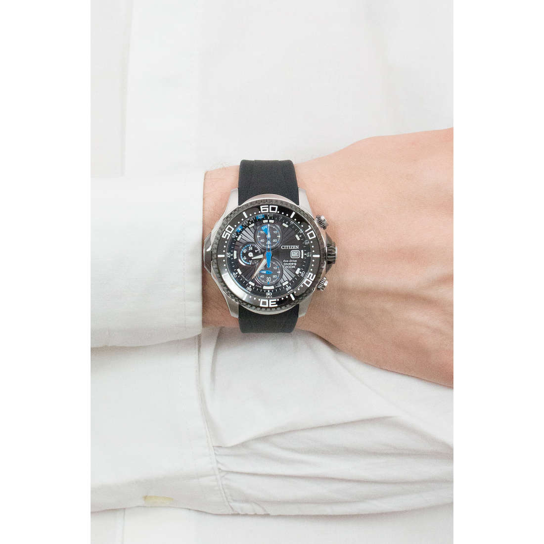 Citizen chronographs Promaster man BJ2111-08E wearing