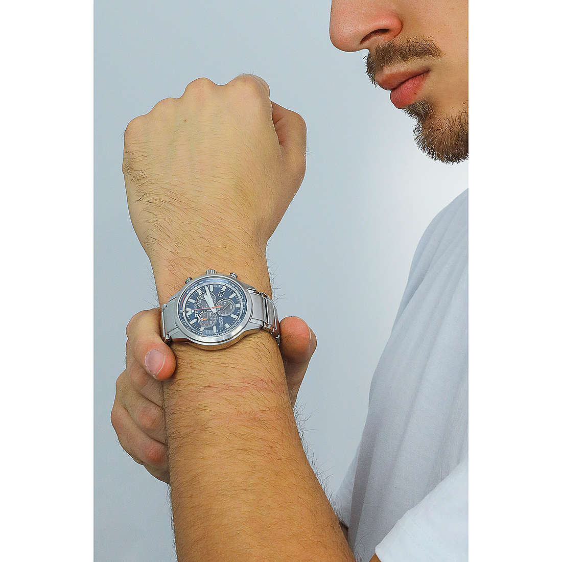 Citizen chronographs Super Titanio man AT2470-85L wearing