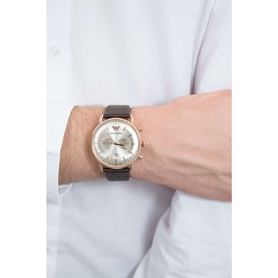 Emporio Armani chronographs man AR11106 wearing