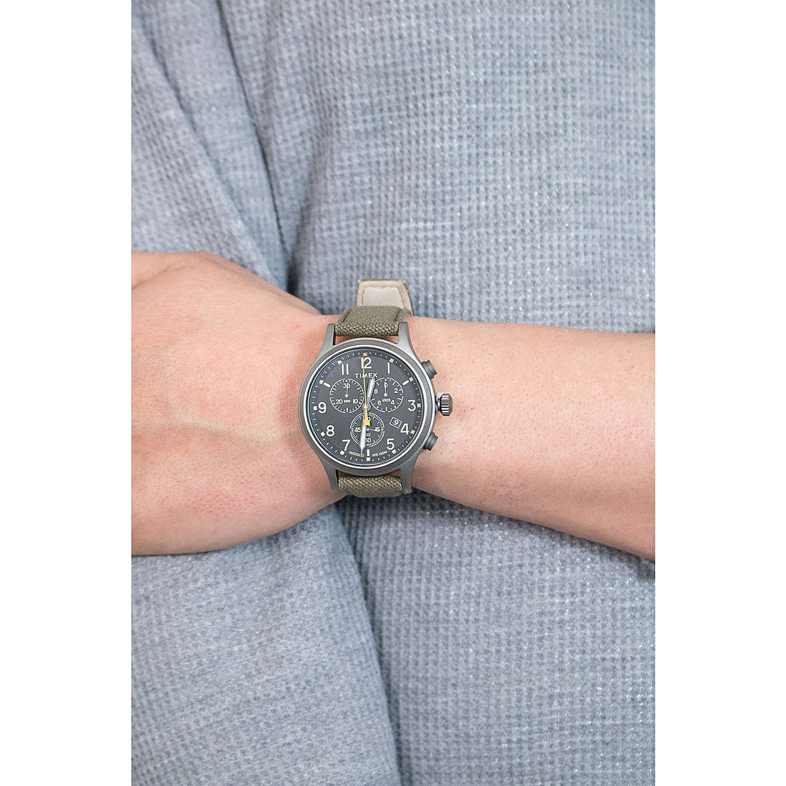 Timex chronographs Allied man TW2R47200 wearing