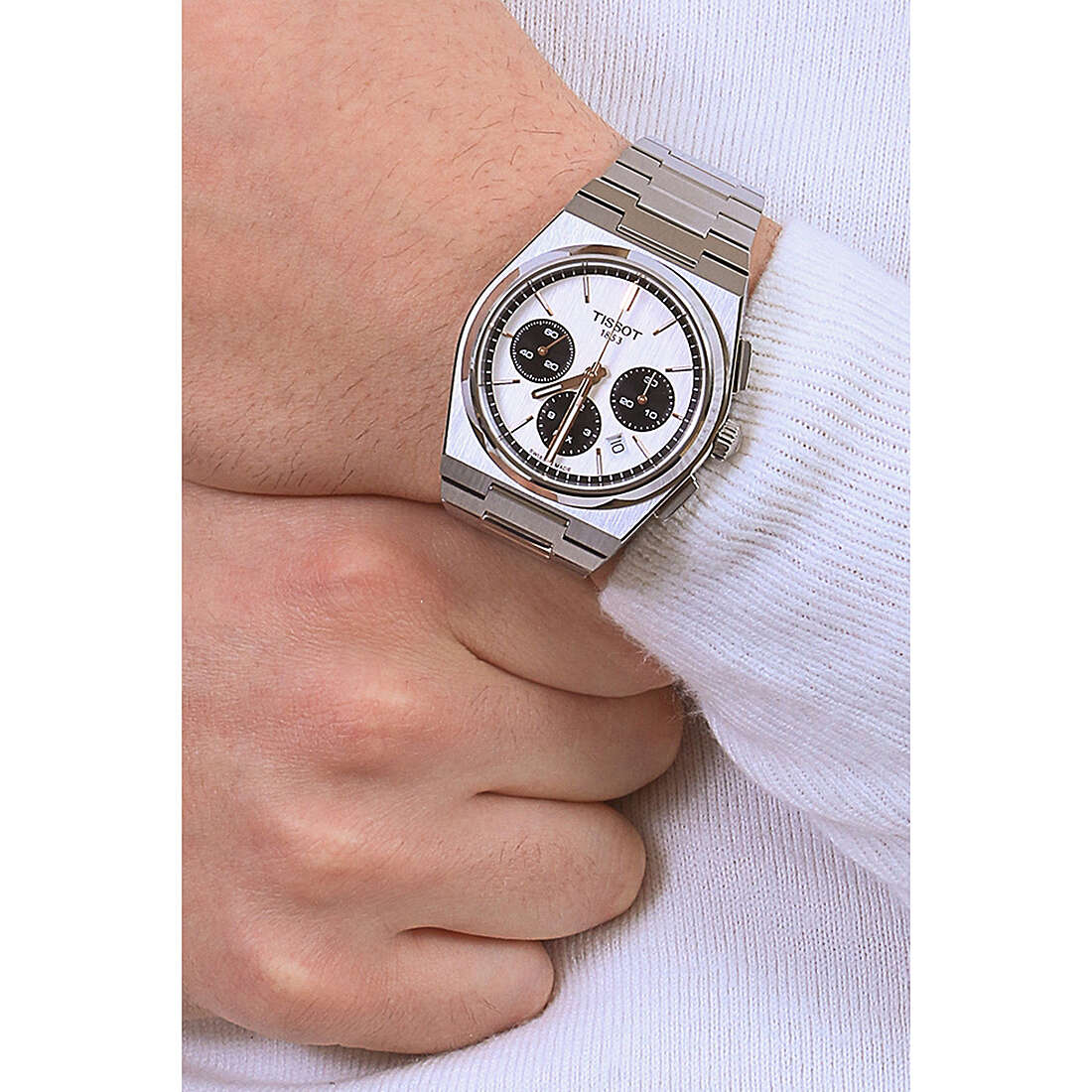 Tissot chronographs T-Classic Prx man T1374271101100 wearing