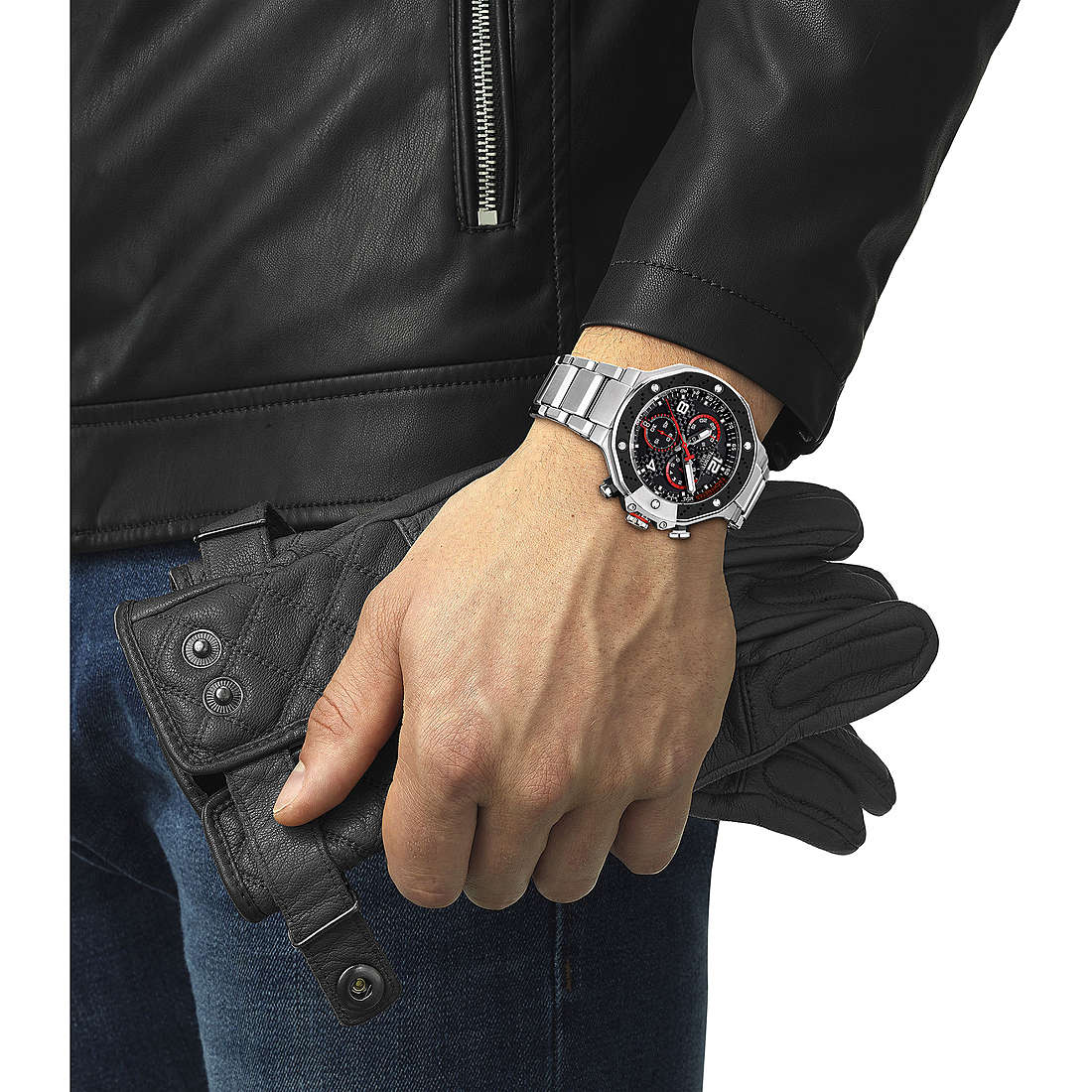 Tissot chronographs T-Race Motogp man T1414171105700 wearing
