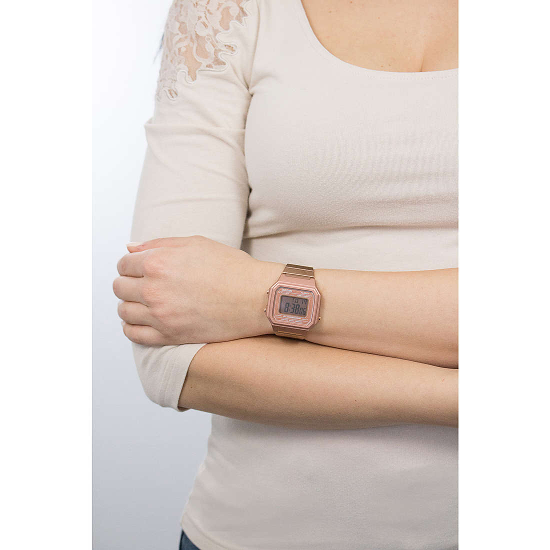 Casio digitals Collection woman B650WC-5AEF wearing