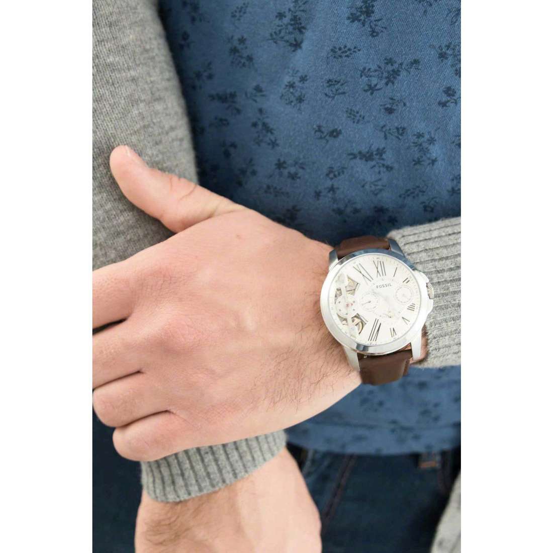 Fossil mechanical Grant man ME1144 wearing