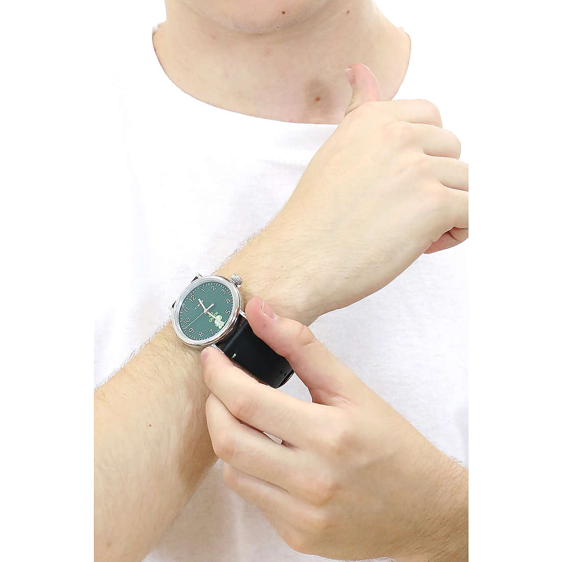 Timex only time man TW2V32800 wearing