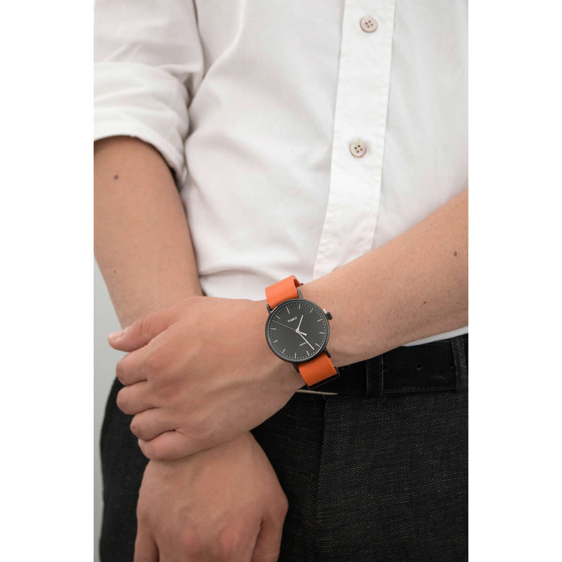 Timex only time Weekender man TW2P91400 wearing