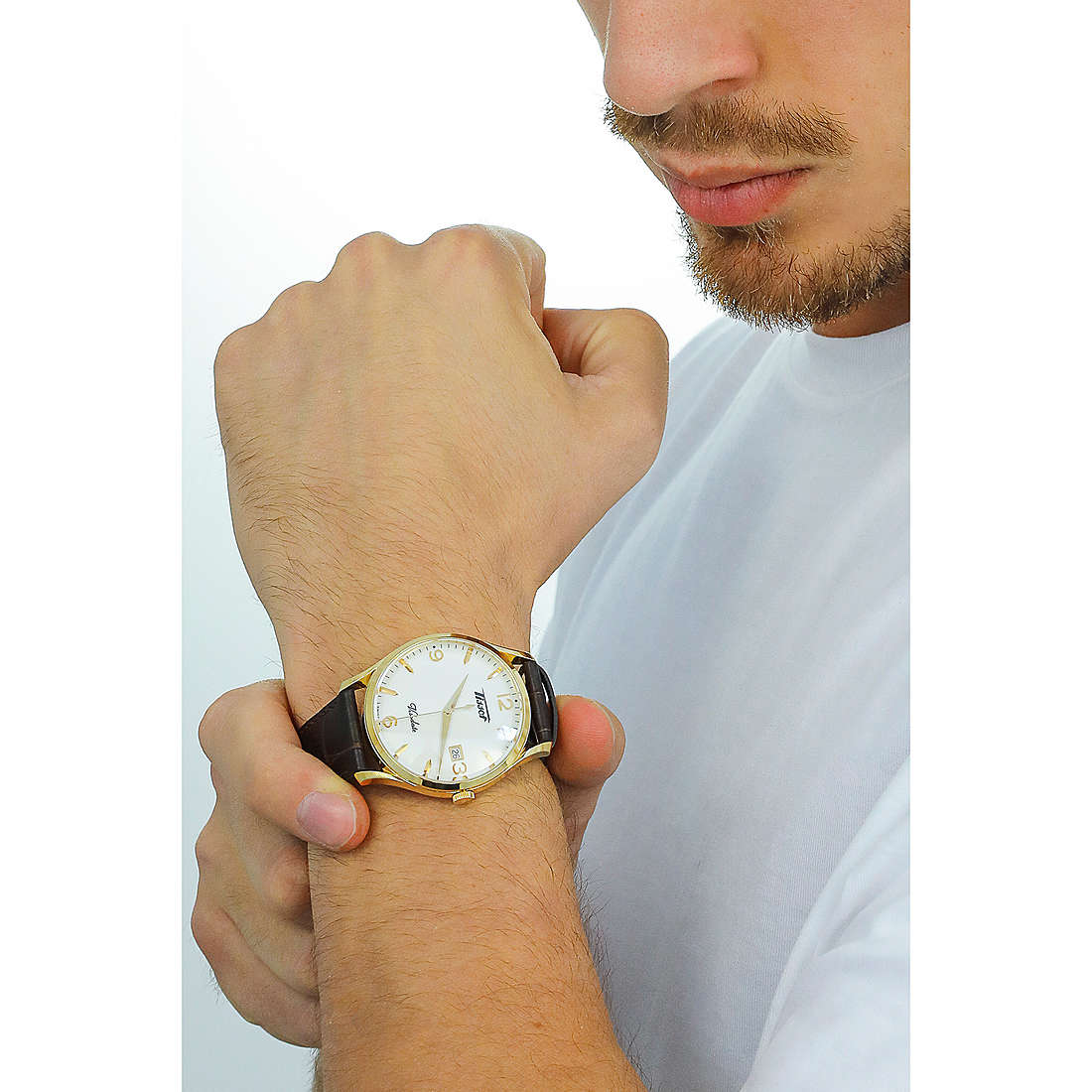 Tissot only time Heritage man T1184103627700 wearing