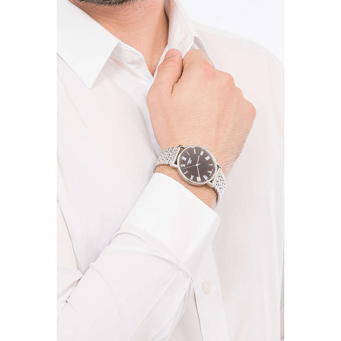 Tissot only time T-Classic Everytime man T1094101105300 wearing