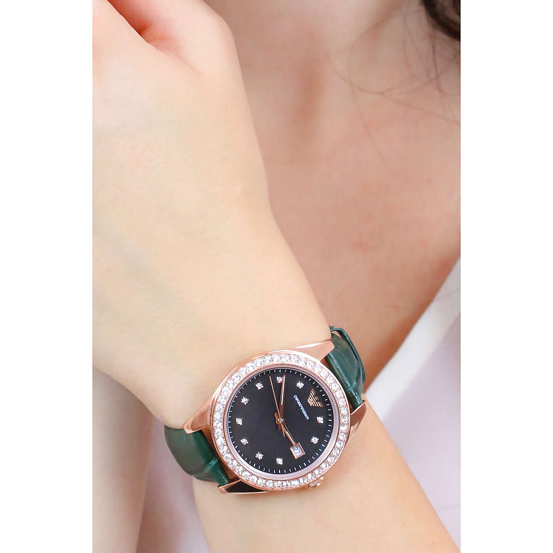 Emporio Armani only time woman AR11506 wearing