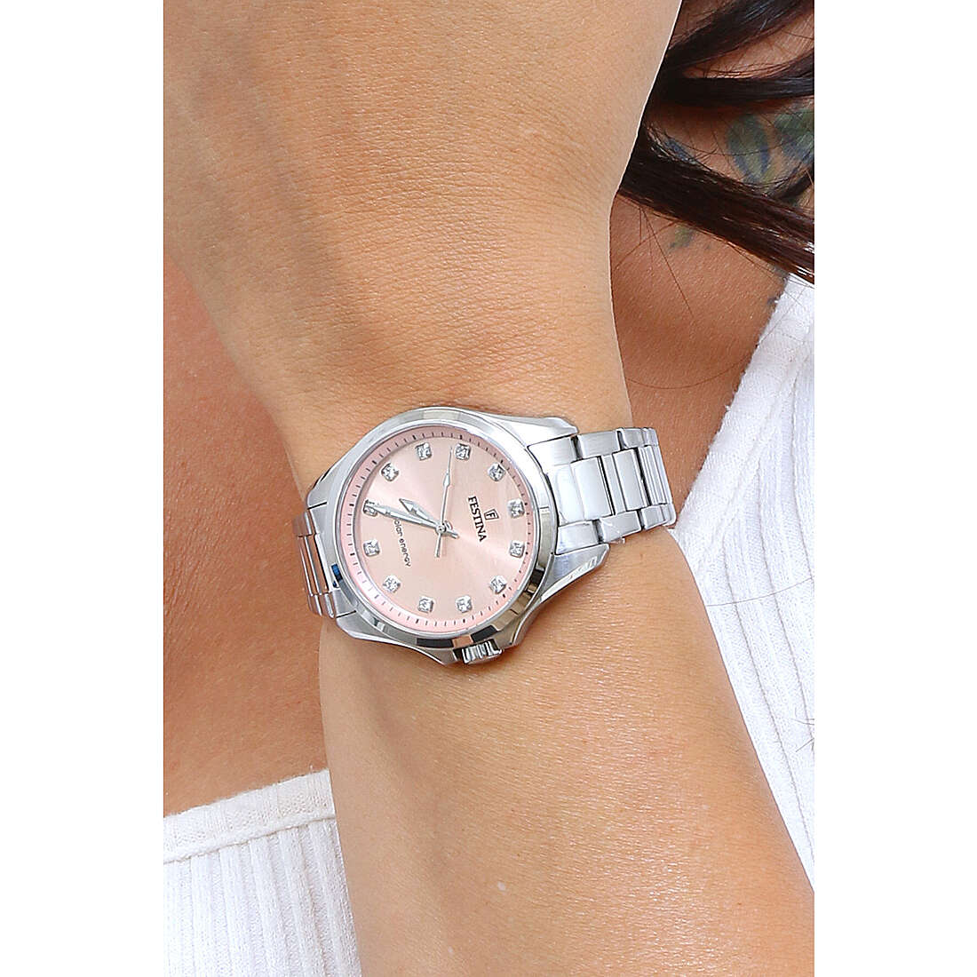 Festina only time Solar energy woman F20654/2 wearing