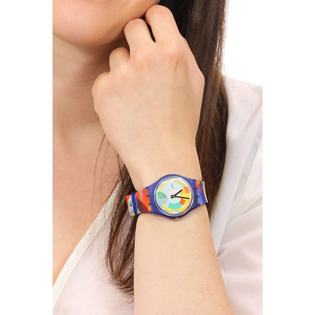 Swatch only time Centre Pompidou woman GZ712 wearing