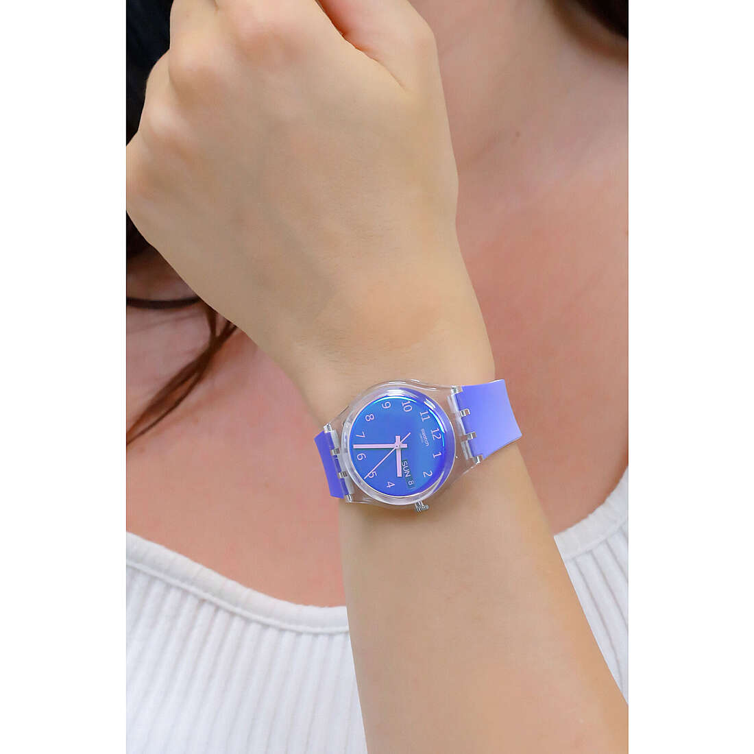 Swatch only time Transformation woman GE718 wearing