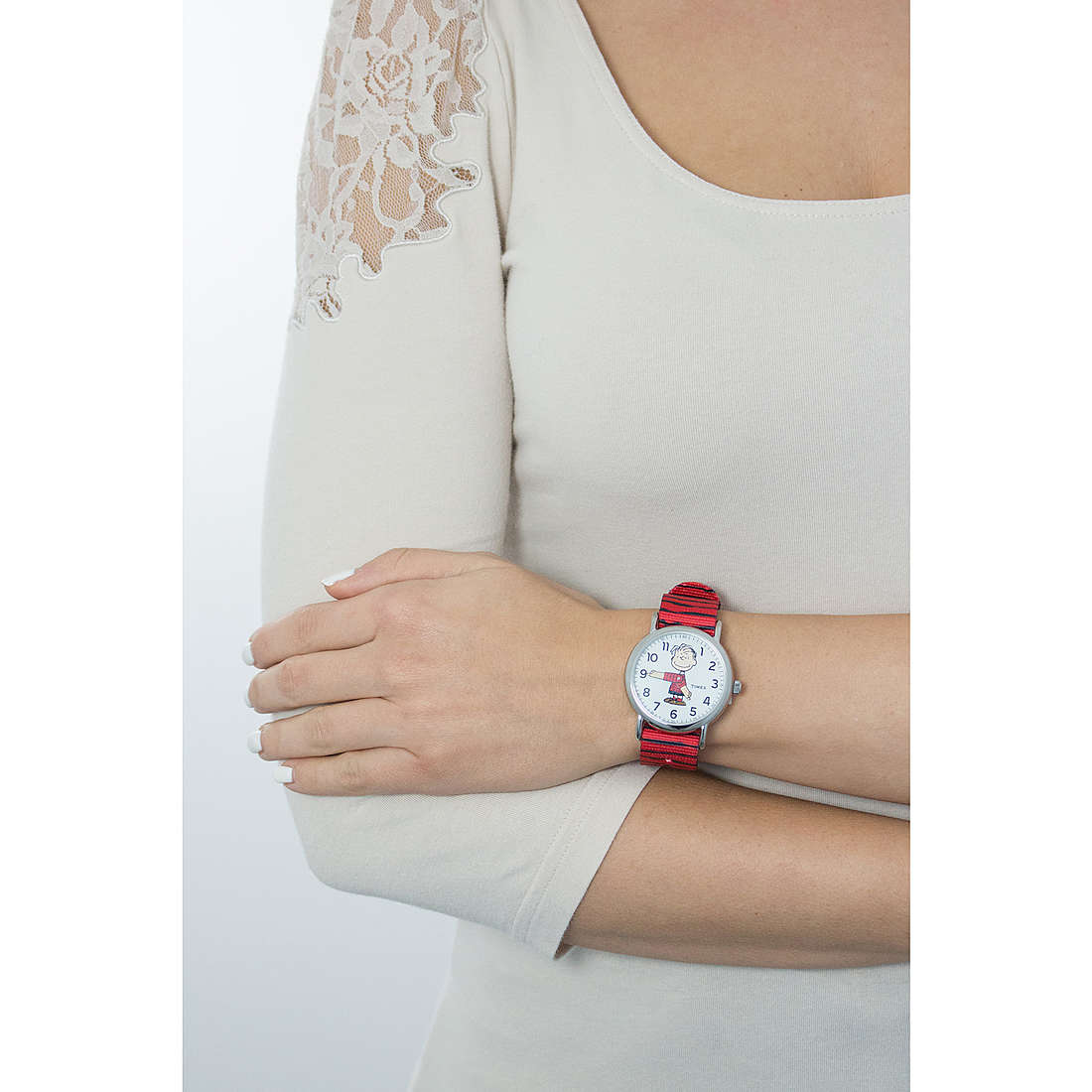 Timex only time Peanuts woman TW2R41200 wearing