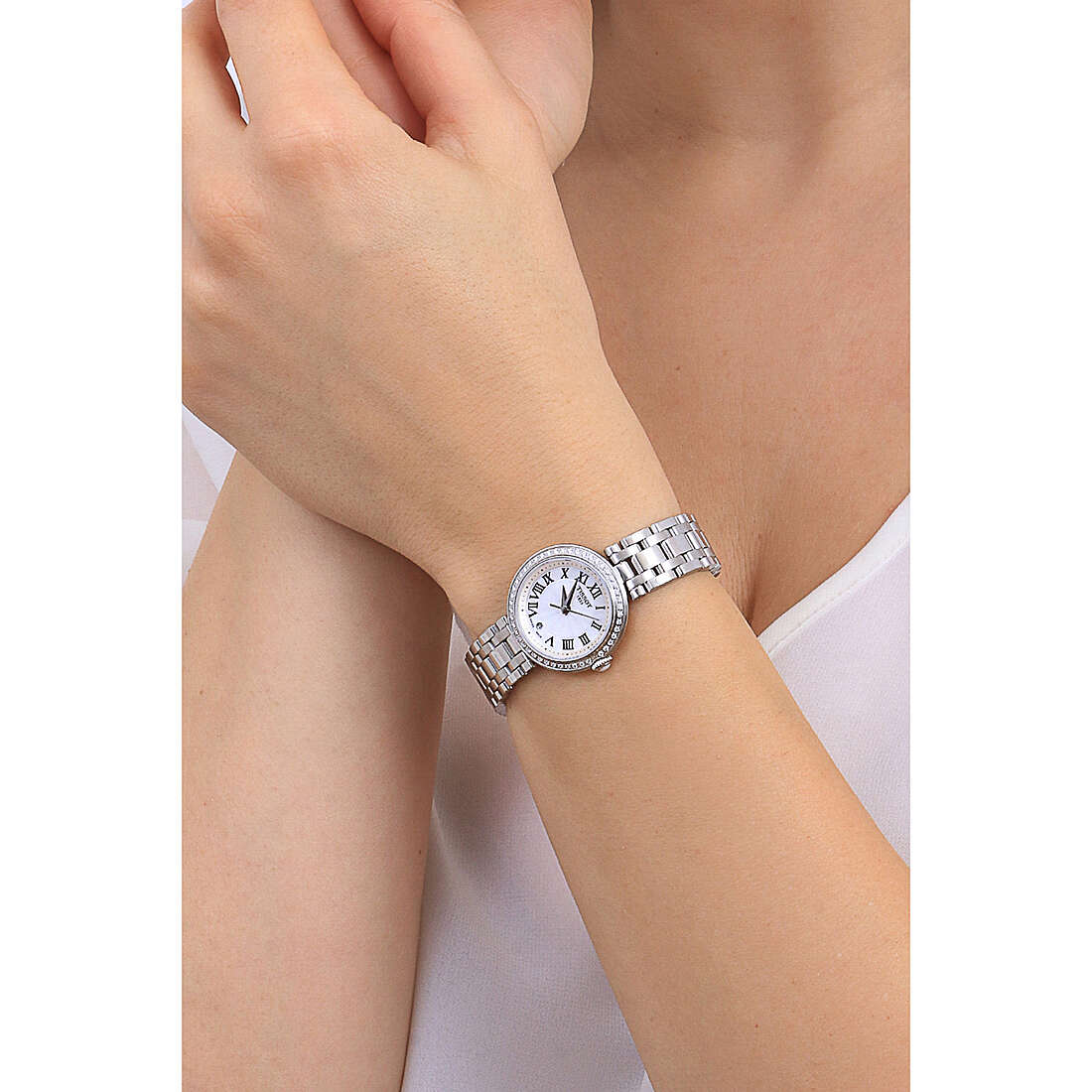 Tissot only time T-Lady woman T1260106111300 wearing