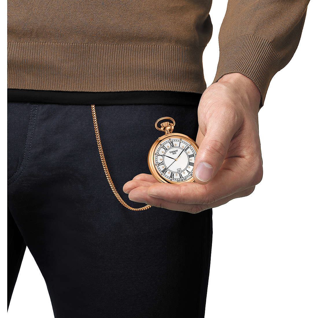 Tissot pocket watch T-Pocket Specials man T8664109901301 wearing