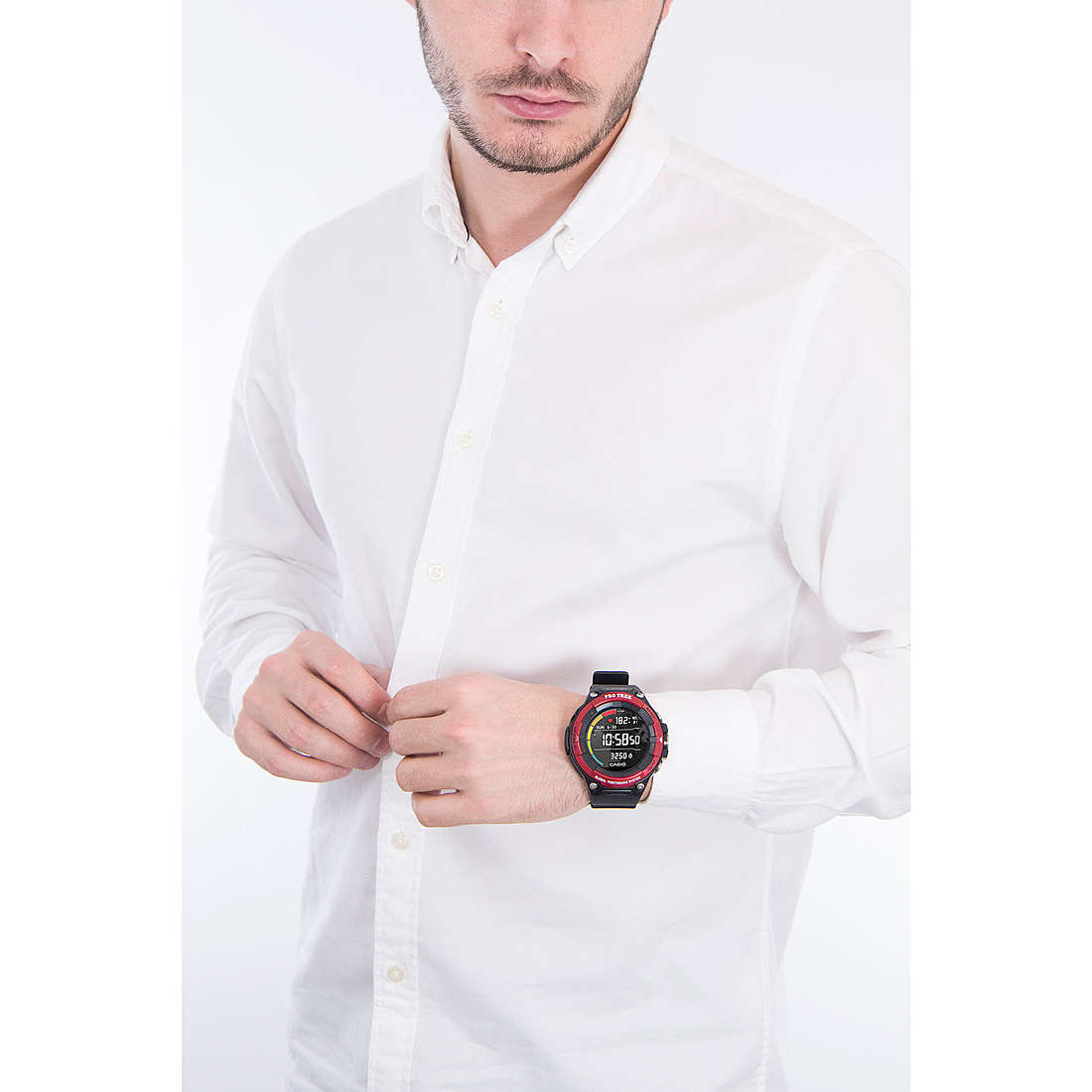 Casio Smartwatches PRO-TREK man WSD-F21HR-RDBGE wearing