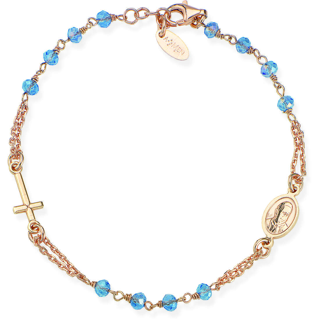 Amen Rosari bracelet woman Bracelet with 925 Silver With Beads jewel BRORC3
