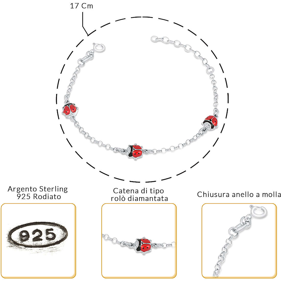 bracelet child Charms/Beads 925 Silver jewel GioiaPura DV-24797887