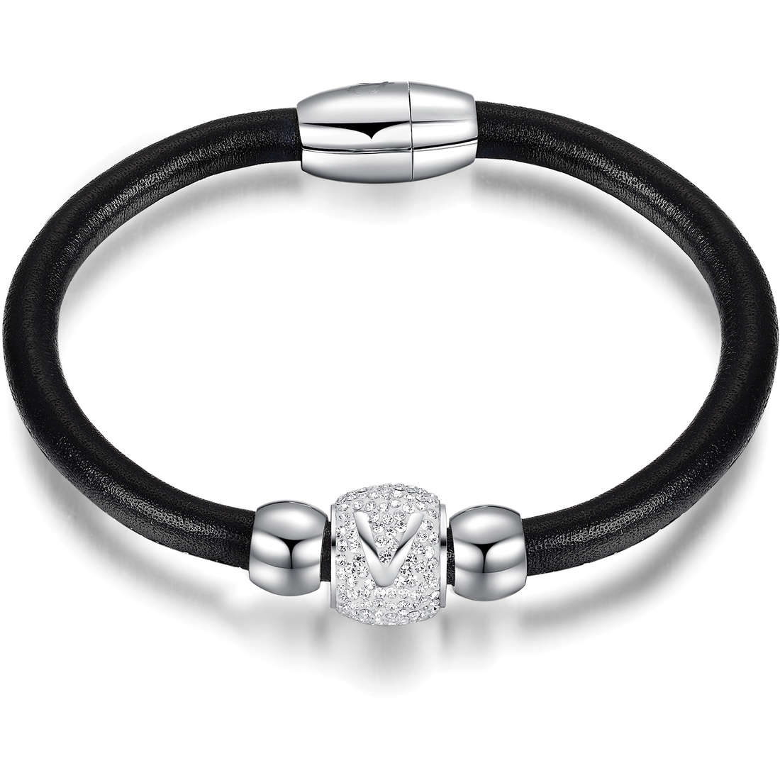 bracelet Leather woman jewel Crystals LBBK786