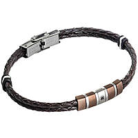 bracelet Steel, Leather man jewel Zircons ABR534M
