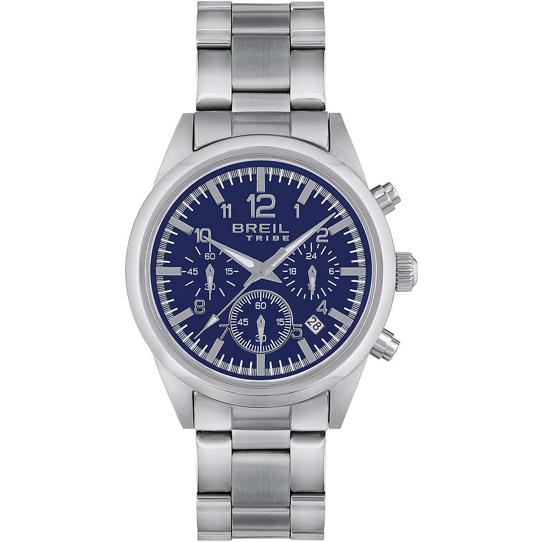 chronograph watch Steel Blue dial man EW0567