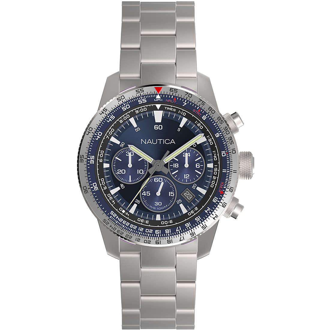 chronograph watch Steel Blue dial man Pier39 NAPP39004