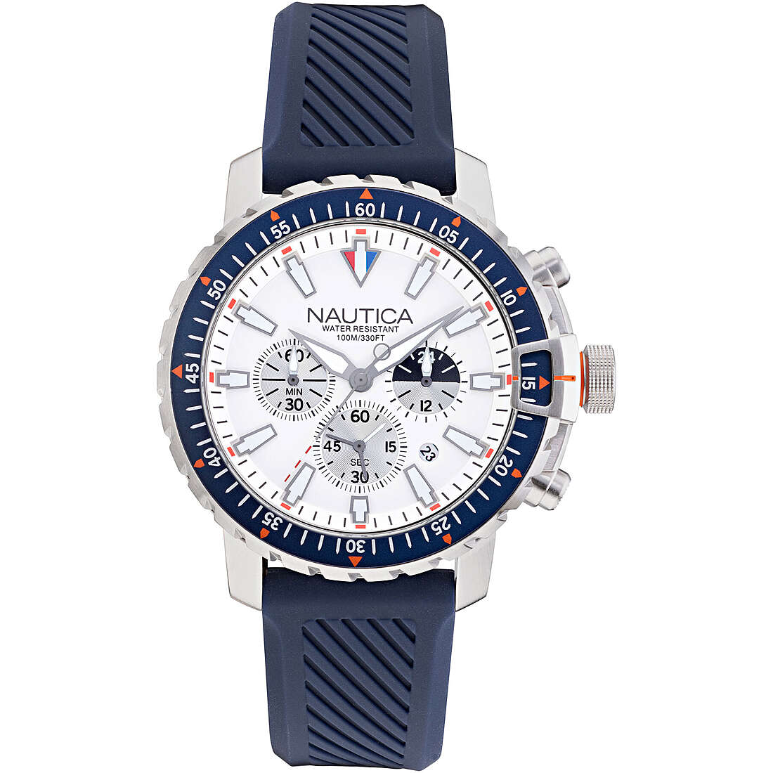 chronograph watch Steel White dial man Icebreaker Cup NAPICS010