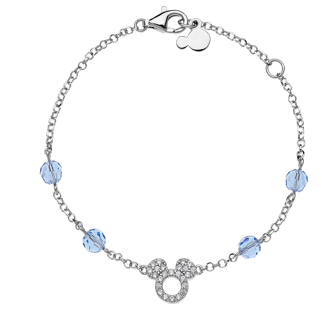 Disney Mickey Mouse bracelet child Bracelet with 925 Silver Charms/Beads jewel BS0011RZWL-55