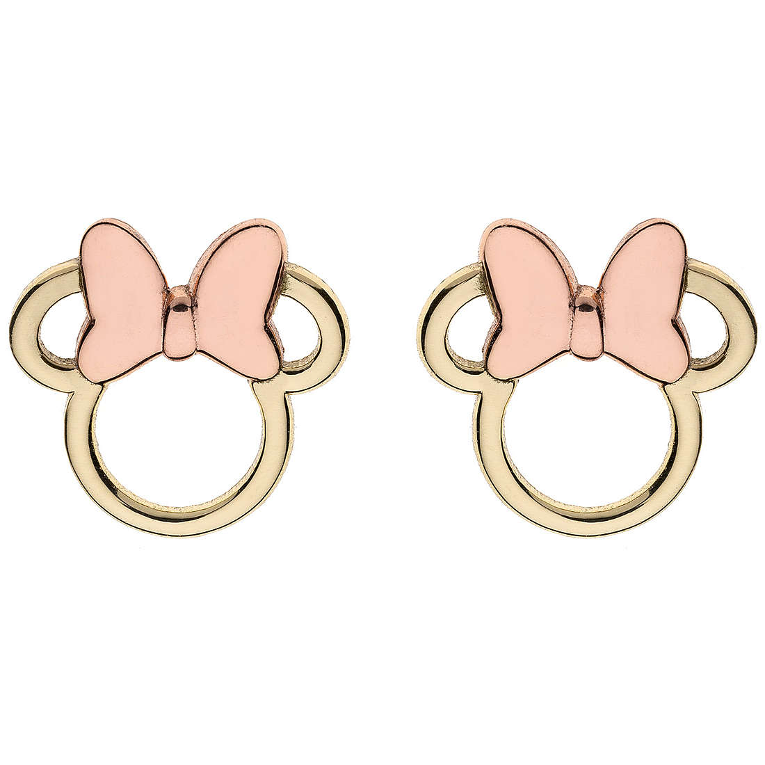 Minnie Mouse Stud Earrings SI1 G 1.20 Ct Round Cut Diamond 14K Rose Gold  0.61