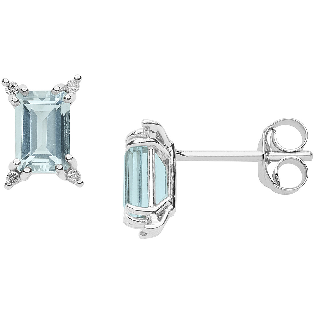 ear-rings jewel Gold woman jewel Diamond, Aquamarine ORQ 256