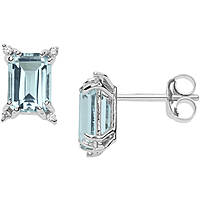 ear-rings jewel Gold woman jewel Diamond, Aquamarine ORQ 257