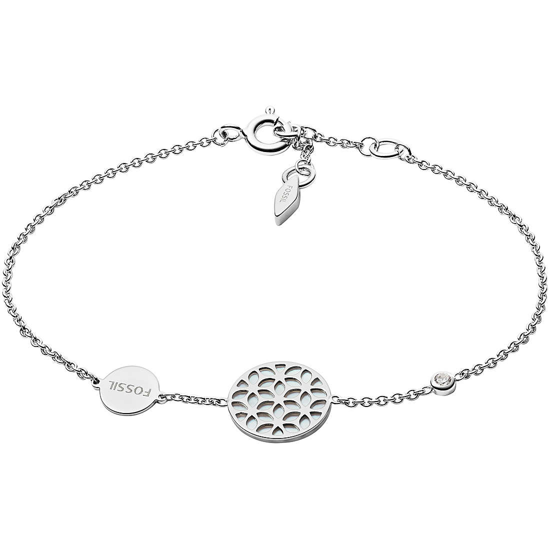 Fossil Sterling Silver bracelet woman Bracelet with 925 Silver Charms/Beads jewel JFS00463040