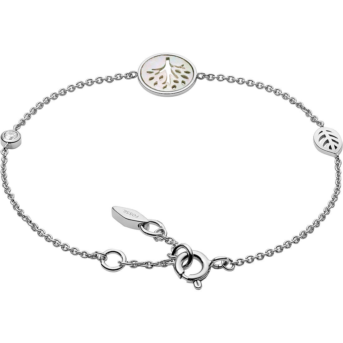 Fossil Sterling Silver bracelet woman Bracelet with 925 Silver Charms/Beads jewel JFS00508040