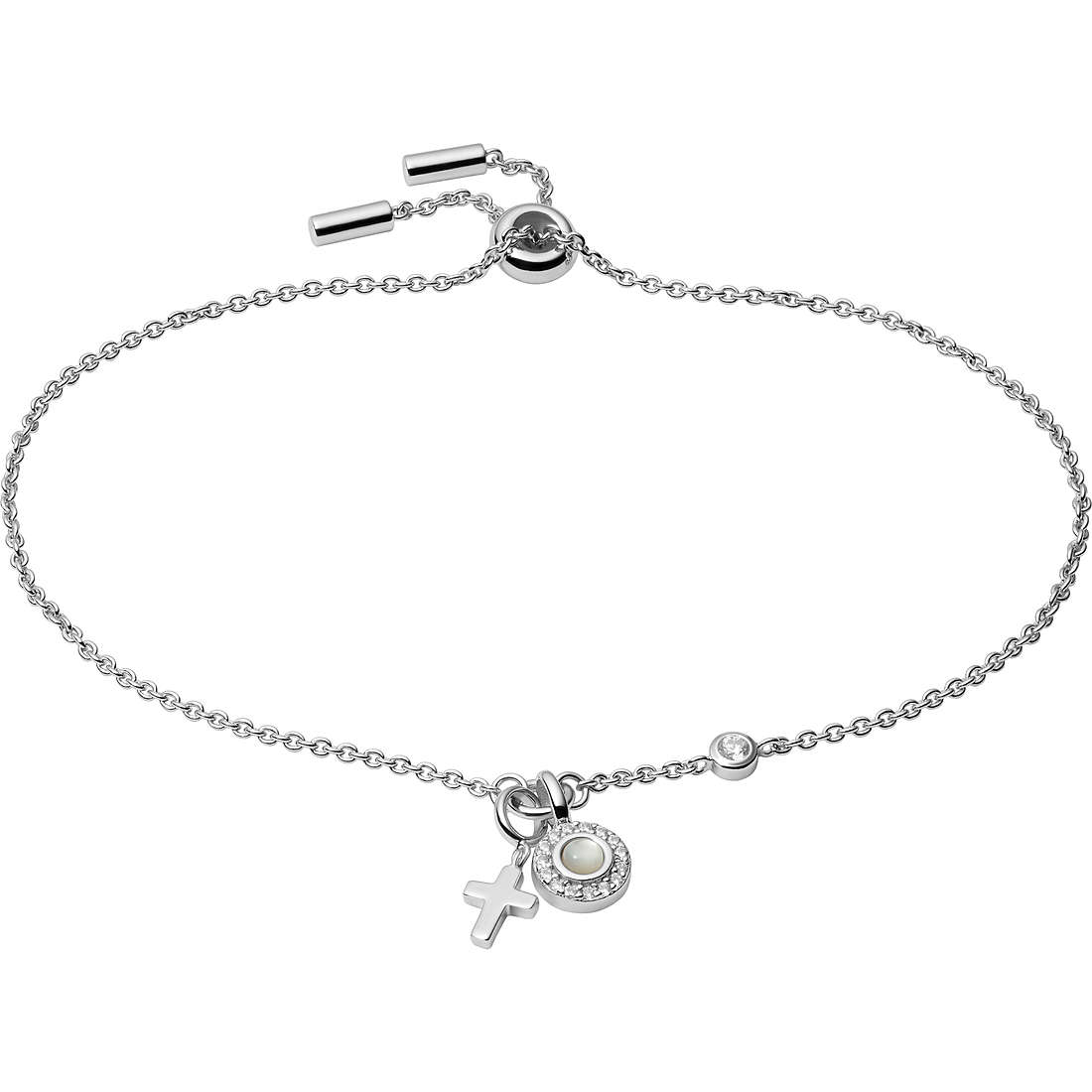 Fossil Sterling Silver bracelet woman Bracelet with 925 Silver Charms/Beads jewel JFS00538040