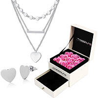 Gift Set necklace and earrings with Silver Heart GPSET23