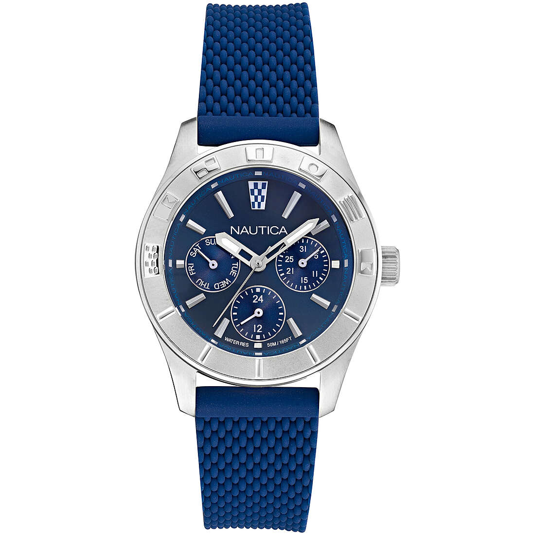multifunction watch Steel Blue dial woman Pacific Beach NAPPBS036