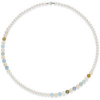 necklace jewel 925 Silver, Gold woman jewel Pearls FWQ 368