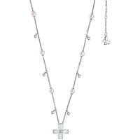 necklace jewel 925 Silver woman jewel Pearls, Zircons, Crystals GLA 154