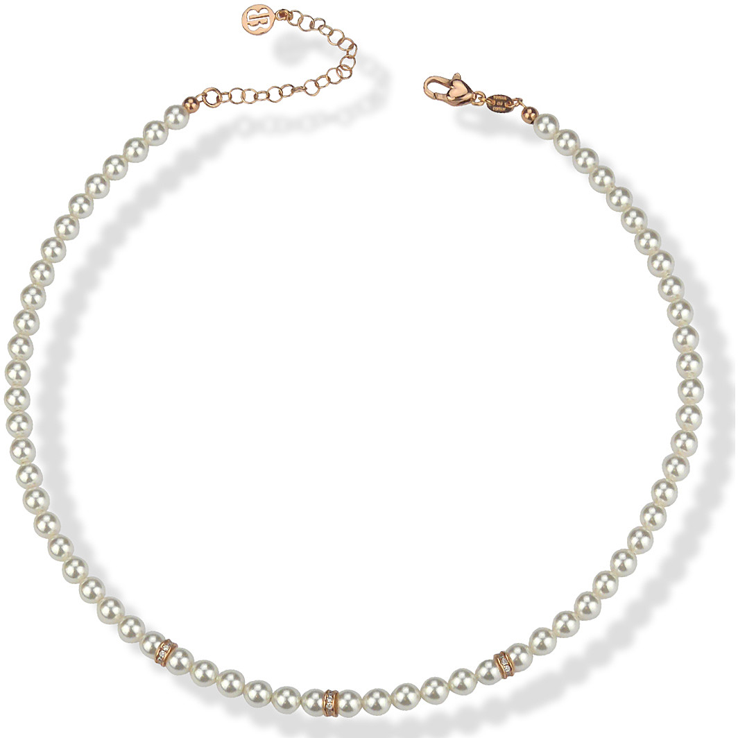 necklace jewel 925 Silver woman jewel Pearls, Zircons GR817RS