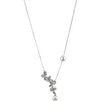 necklace jewel 925 Silver woman jewel Pearls, Zircons J6282