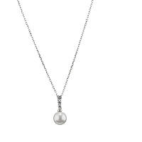 necklace jewel 925 Silver woman jewel Pearls, Zircons J6284